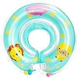 首リング うきわ 赤ちゃんのトレーニングに 子供うきわ 首浮き輪 プールやお風呂で 水遊び 調節ベルト付き (Lサイズ, ブルー)