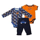 Baby Gear 3個入り新生児男の子長袖ボディスーツ、ショートスリーブボディスーツ&パンツセット US サイズ: 6-9 Months カラー: ブルー