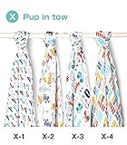 エイデンアンドアネイ おくるみ × ZUTANO コラボおくるみ4枚組 モスリンコットン (カラー：pup in tow)　 [並行輸入品]