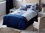 Pirate Ship on The Sea Pattern 3-Piece Cotton Duvet Cover Sets for Kids,Extra-long twin [並行輸入品]