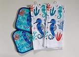 Sealife Seahorse Kitchen Set - Hand towels and Potholders