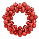 クリスマス55ボール花輪ドア壁オーナメントガーランド装飾vibola Size: approx.11.5*1.5cm/4.53"*0.59" レッド 44523