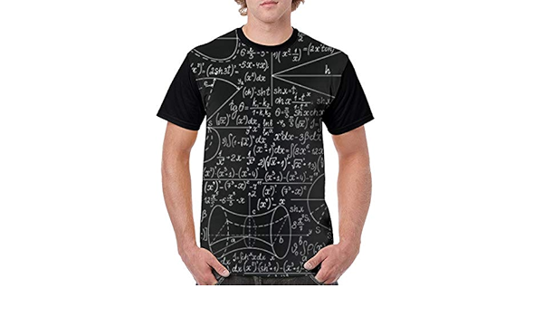 Amazon Co Jp 黒い 数学記号 数式計算式 メンズ 半袖 夏服 カジュアル 軽い 柔らかい かっこいい 丸襟 快適 ファッション