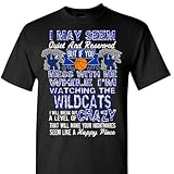 UK静かCats NCAA大学のケンタッキーWildcats on aブラック半袖Tシャツ – Large