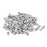 uxcell ダボ 径6mm メタルシェル フサポートピンサポーターホルダー ブラケット シルバートーン 40pcs