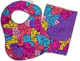 C.R. Gibson Iota Newborn Bib and Burp Set, Groovy Girl by C.R. Gibson [並行輸入品]