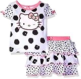 Hello Kitty Little Girls' Toddler 2 Piece Skirt Set White/Black Combo 3T [並行輸入品]