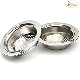 セットの2ステンレススチールKitchen Sink Strainer withハンドヘルドデザイン、Largeワイドリム4.3 " Drainer Basinフィルタ シルバー Set of 2
