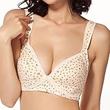【SEBLES】マタニティ 産前 産後 楽々授乳 前開き 可愛い キュート コットン プリントブラジャー 全5色 10サイズ(ブラウン肉球,85B)
