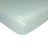 Lolli Living Sparrow Fitted Sheet ・?・ Mint Scallop ・?・ 100% Cotton Sheet, Fully Elasticized With Ext