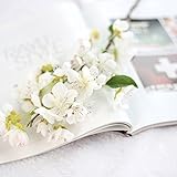 YSBER1*10ピアン人工桜の手は、私たちは友人に誕生日プレゼントを送信するために結婚式の花火結婚式のパーティーや記念日のギフトの恋人のギフトを飾ります。（ホワイト）