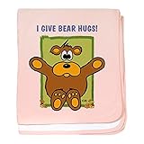 CafePress – 005 Bear Hugs – スーパーソフトベビー毛布、新生児おくるみ ピンク 06214575076832E