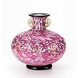 津軽びいどろ工房(弘前桜 花あかり) 花器（大）金耳付（花あかり）