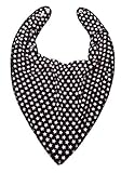 Adult Special Needs Bib Bandana Dribble Bib 2 Pack 1 x BLack Small White Stars 1 x Cream/Black Splat