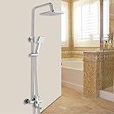 シャワーセットすべて銅のシャワーヘッドは、リフト加圧トップスプレー温かいと冷たいシャワーを回転させることができます