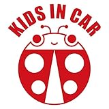 imoninn KIDS in car ステッカー　【パッケージ版】　No.04　テントウ虫さん　（赤色）