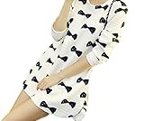 Spinas（スピナス） マタニティ 秋 冬 リボン 柄 ワンピース キュート モノクロ 長袖 コットン 全1色 ホワイト (M)