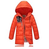 InitialG【イニシャルジー】キッズ ダウンコート ダウンジャケット トップス フード付き 男女兼用 021-xzh-zck(140 ライトオレンジ )