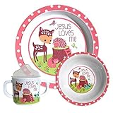 Gund Baby Grow in Grace from Enesco Fawn Melamine Dinner Set, Pink by GUND