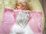 【ママセレクト】110×80（ピンク）うさぎ　ブランケット　現役ママが選ぶ子供に使いたい安心安全　ブランケット　欧米風★大人気　うさぎさんの可愛い　タオルケット　１年中使えるブランケット　　インテリア