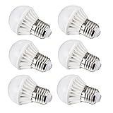 LJY 6pcs Pack E27 3W 210lm Globe Daylight White LED Mini Ball Bulbs Energy Saving Lamps AC100-240V [