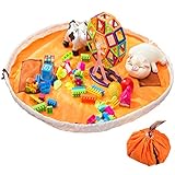 （アーネス）Arnes 主婦が選んだ おもちゃ 片付け マット 大型 150cm 円形 収納 袋 保証付（オレンジ）