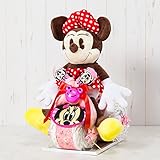【おむつケーキ ディズニー 男の子 女の子 出産祝い】きっと喜ばれるBIGぬいぐるみタイプ！ おむつケーキ ミッキーorミニー ラッピング付き ご出産祝いに最適 おむつパンパース（Ｓサイズ-テープ） 