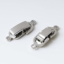 Amazon.co.jp: 紗や工房 留め金具 中留め・1連(約18x6mm)2個 シルバー