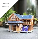 Greencherry木製3Dパズル　ジグソーパズル　DIY日本和風喫茶店 茶室　創意子供おもちゃ　おもちゃ 知育玩具　プレゼント　子供の創造性を育てる