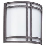 Sea Gull Lighting 89060BLE-72 Piedmont-Two Light Outdoor Wall Mount, Old Iron Finish with, White Acr