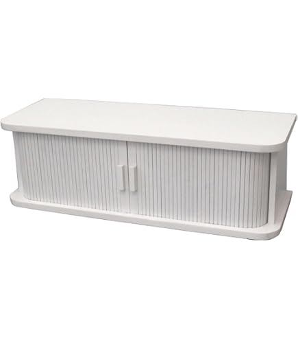 Amazon｜前が開く キッチン カウンター上 収納ラック D24 ホワイト 扉