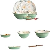 食器 食器セット 緑と新鮮なセラミックスクリスマス食器ナッツドライフルーツプレート食器セット家庭用プレートボウルカップ食器セット キッチン用 (Set : 7 piece set)