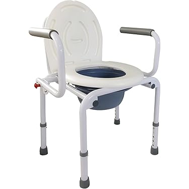 RockVOQRN トイレ用便器椅子、ベッドサイド便器ポータブルトイレ椅子