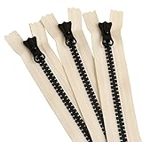 Y.K.K 8ビスロンファスナー 20cm ホワイト×ブラック 3本入 8VSC20-CO4