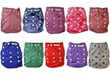 Naughty Baby Cloth Diapers with 3 Layer Microfiber Insert (GIRLS) 6-31 Lbs Leak Proof PUL Pocket Dia