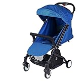 DYSONGO ベビーカー 4輪ベビーカー 機内持ち込み可 軽量 折りたたみ式 通気性良い 収納袋付き 後輪ブレーキ付き (ブルー)