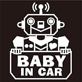 imoninn BABY in car ステッカー　【パッケージ版】　No.50　ロボットさん　（白色）