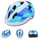 Unafreely 子供用 軽量 ヘルメット＋キッズ プロテクター サイクリング 自転車 ヘルメット　スケボースケート靴用　プロテクター保護　男女適用 防具 安全対策 (blue)
