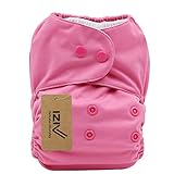iZiv新生児1厚いおむつ付きオーガニック幼児防水/調整/再利用可能/洗えるポケット布おむつのフィット赤ちゃん0.5-3歳（ローズ）