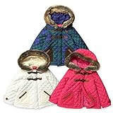 ベビー服 女の子 アウター フルジップ コート Moujonjon ムージョンジョン 中綿 キルト ダッフル風 コールテン切替 女児 ベビー (3.ネイビー/95cm)