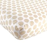 Luvable Friends Fitted Flannel Crib Sheet, Tan Fuzzy Dots by Luvable Friends