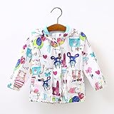 ベビー　キッズ　春秋パーカー　コート　子供衣装　フード付き　UVケア　80～120cm (90cm, ホワイト)