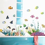 ZooArts 子供の部屋 アンダーウォーターワールド 魚 珊瑚 藻類 取り外し可能な ウォールステッカー 壁デカール 壁紙
