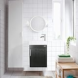 18.4インチx10.5 "壁マウント浴室洗面化粧台キャビネットwtih Top Modern Small Vanityセットセラミック磁器シンク蛇口クロムPトラップPop Up Drain、30 %