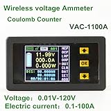 VAC1100A LCD電圧計/電流計/パワーメータ/容量クーロンカウンタDC120V100A