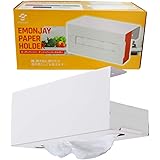 EMONJAY 掛けるだけペーパーホルダー、キッチンペーパー・テッシュペーパー・ペーパータオルの収納ホルダー、吊り戸棚・開き戸棚・本棚・スチールラック・シェルフ (White)