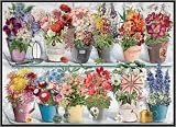 Weiniuniu 刺繍クロス ステッチ キット12個の鉢植えの花 美しい花 11CT 人気印刷パターン初心者クロス ステッチ キット、DIY 上級者刺繍キット 手作りの家の装飾 - 40x50cm