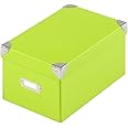 ぼん家具 ふた付き収納ボックス Sサイズ 約幅16.3×奥行25.5×高さ13.5cm カラーボックス整理 折りたたみ ライムグリーン