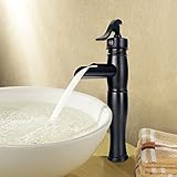 CO-Z 12.2" Oil Rubbed Bronze Sink Vessel Faucet Waterfall Mixer Tap [並行輸入品]