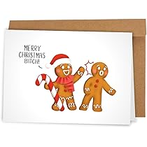 Funny Christmas Card - Hilarious Gingerbread Holiday Greeting For Friends - Can't Feel My Legs Design